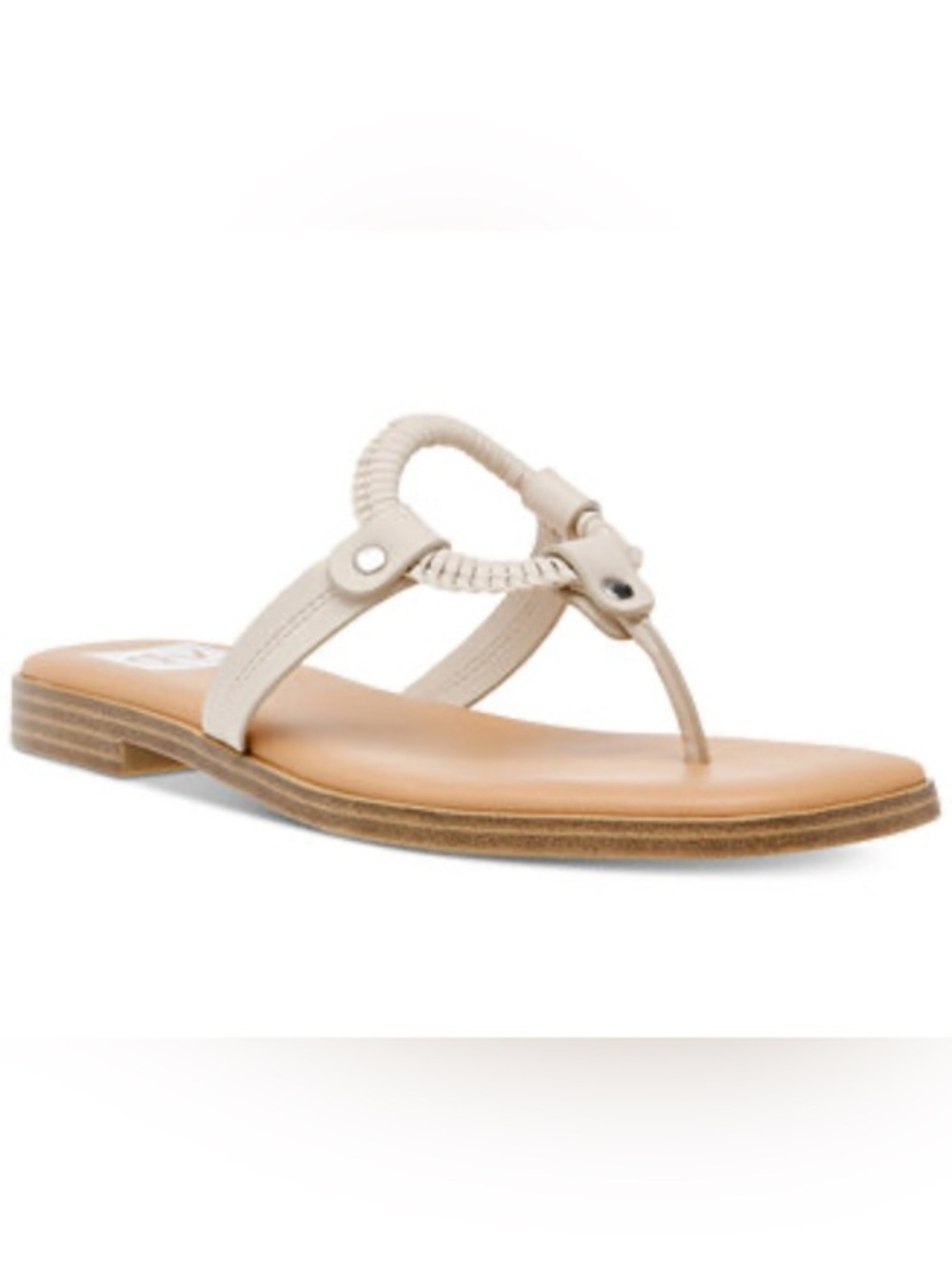 Dolce Vita Mecca Thong Sandals Nude Tan Ring Detail Flat Sandals Size 10
